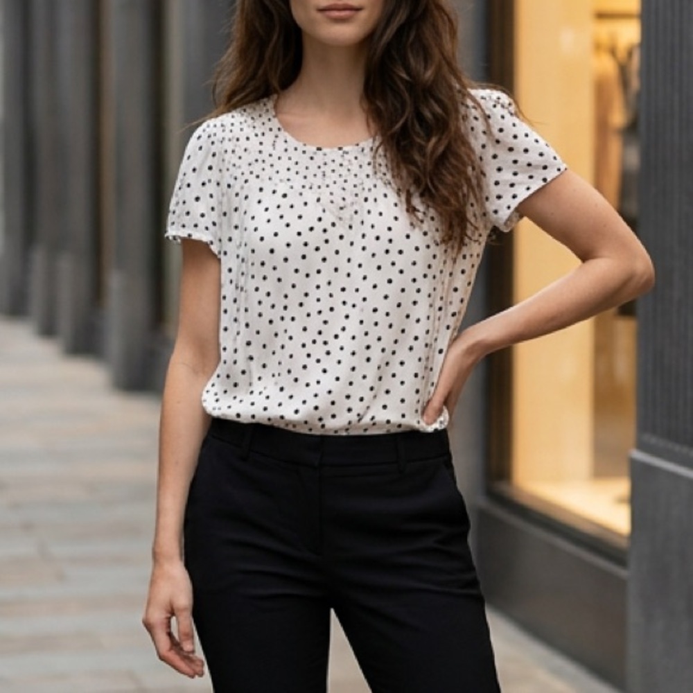 Maurices White Polka Dot Top